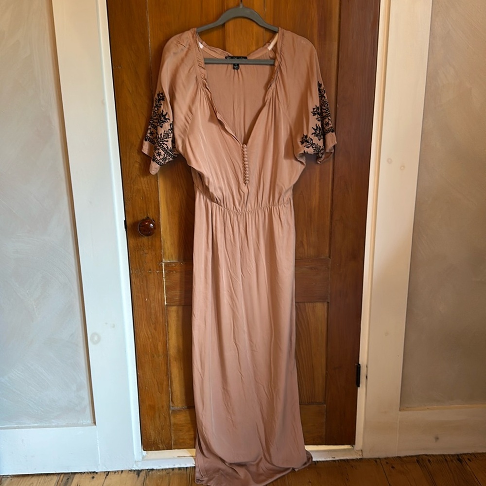 Elizabeth and James Embroidered Maxi Kaftan Dress